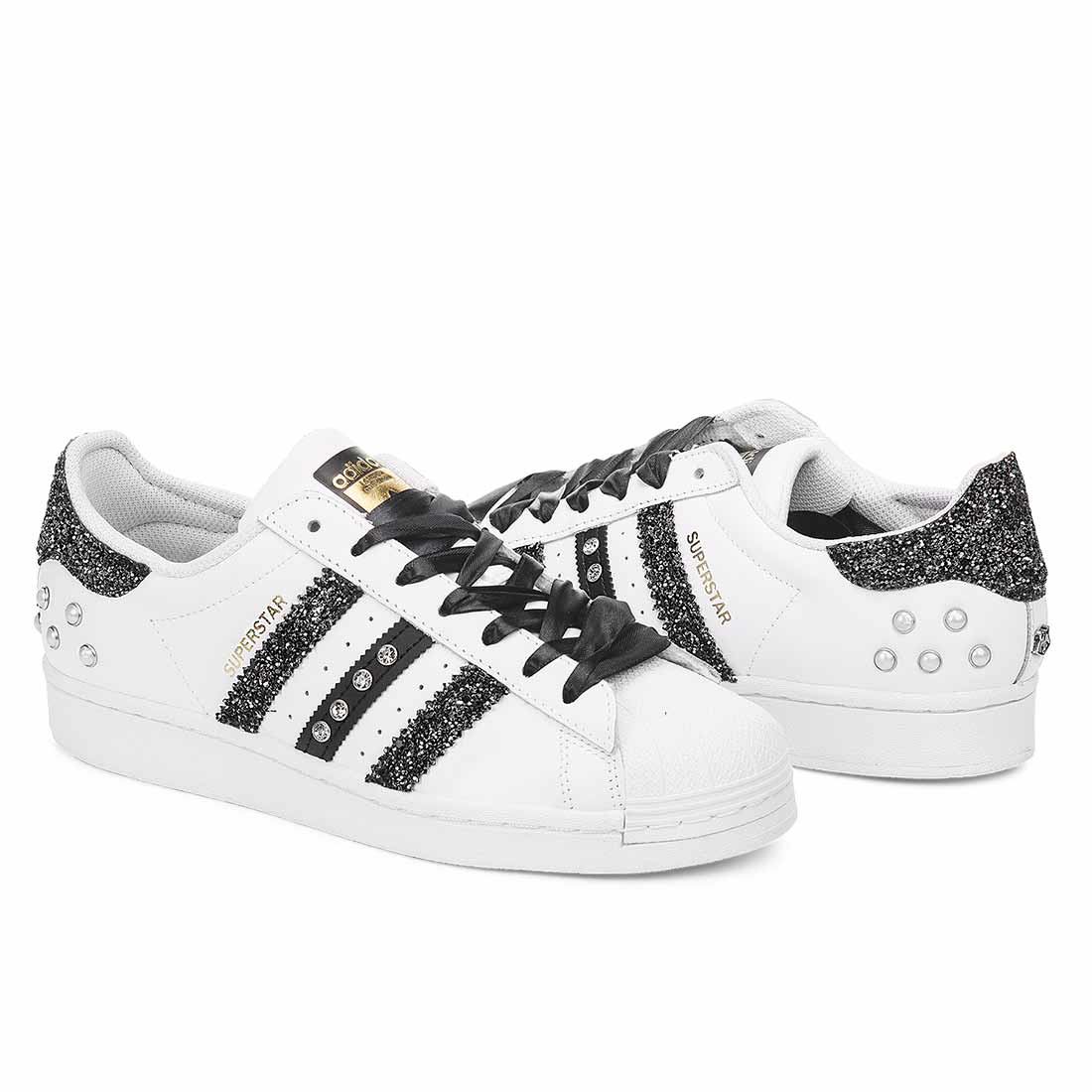 Adidas Superstar Glitter Nero Perle e Strass - immagine 4