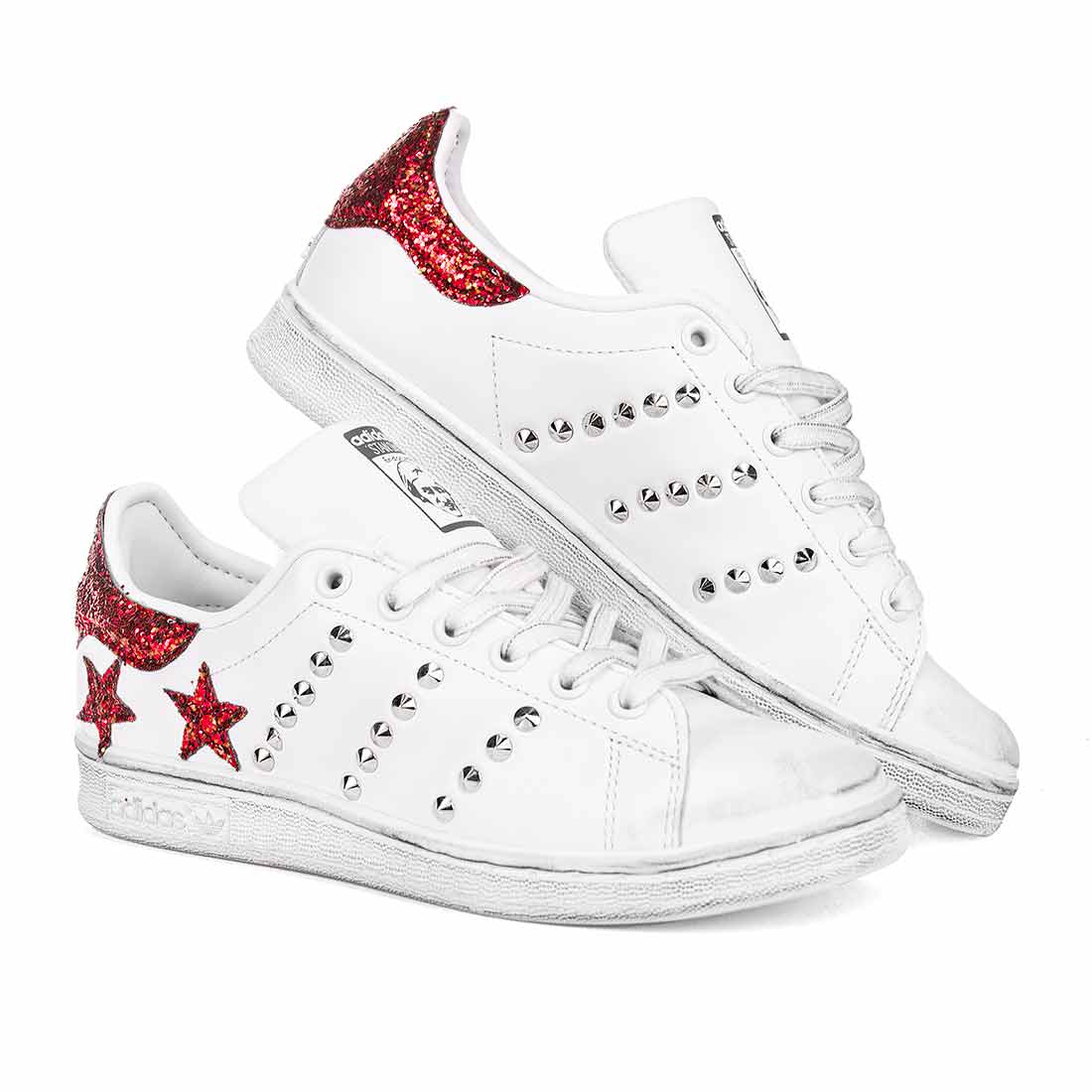 Adidas Stan Smith con Glitter Rosso a Stelle - immagine 3