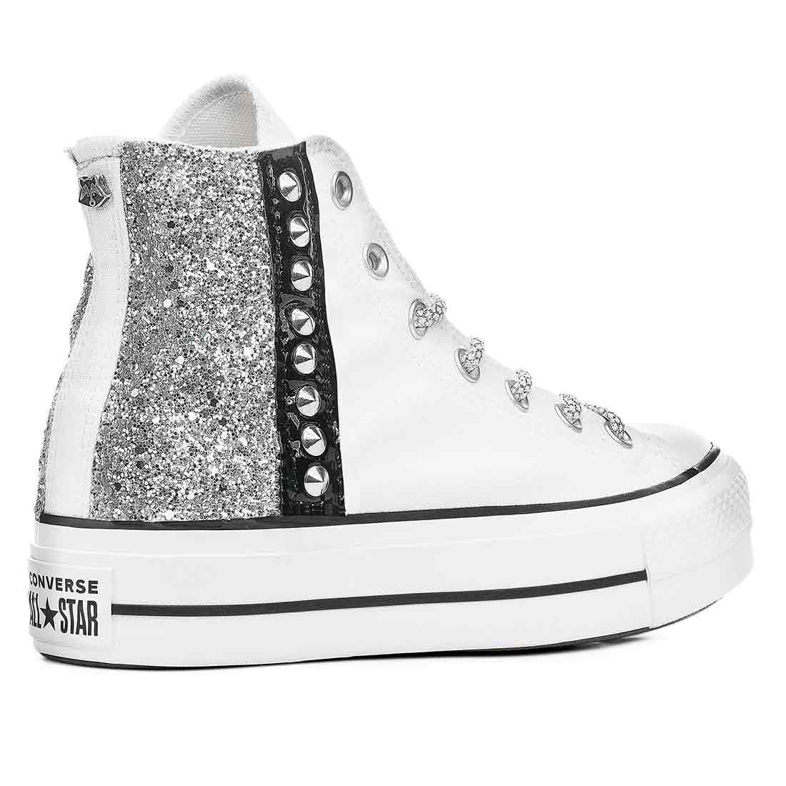 All Star Converse Bianche - Glitter e Borchie - immagine 5