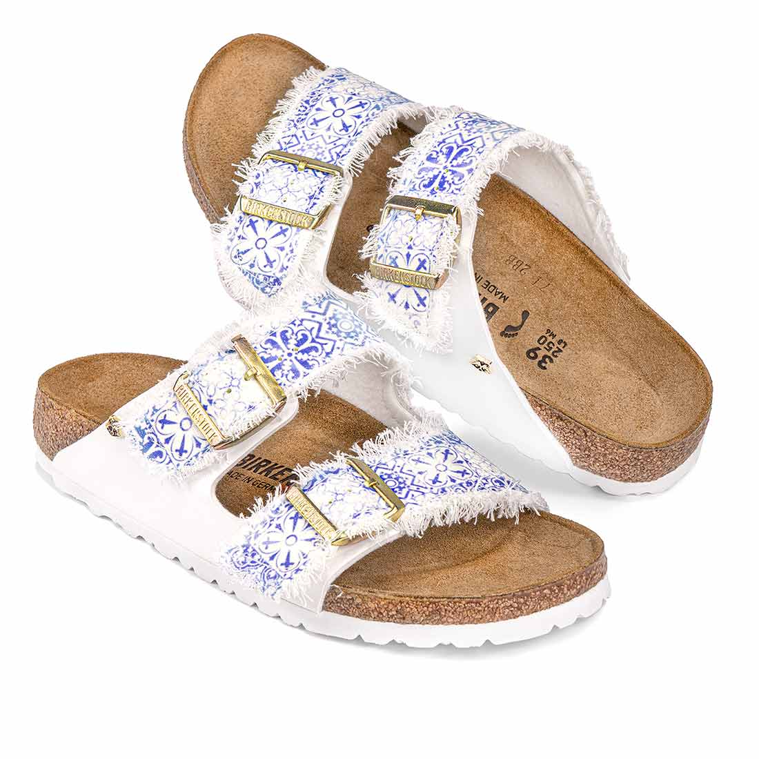 Personalizzazione Birkenstock Arizona Bianche Blu stile Capri - Outlet - immagine 5