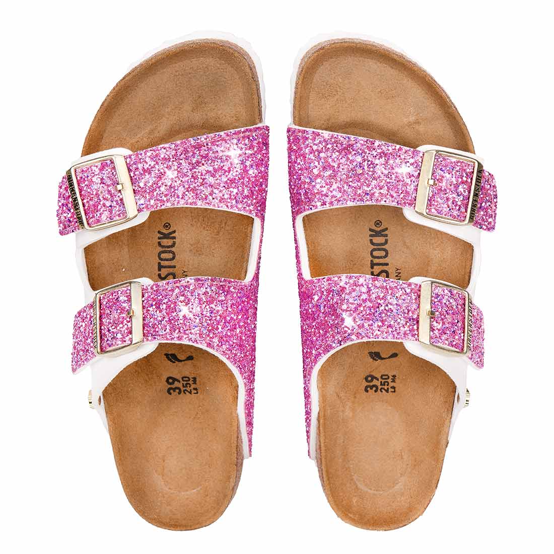 Personalizzazione Birkenstock Arizona Bianche - Glitter Fucsia - Outlet - immagine 3