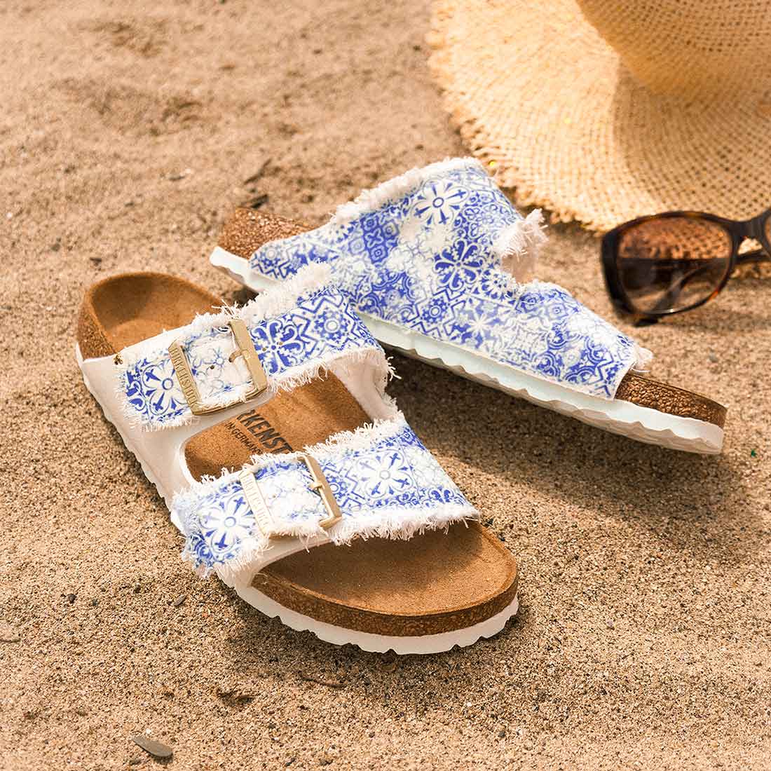 Personalizzazione Birkenstock Arizona Bianche Blu stile Capri - Outlet - immagine 3