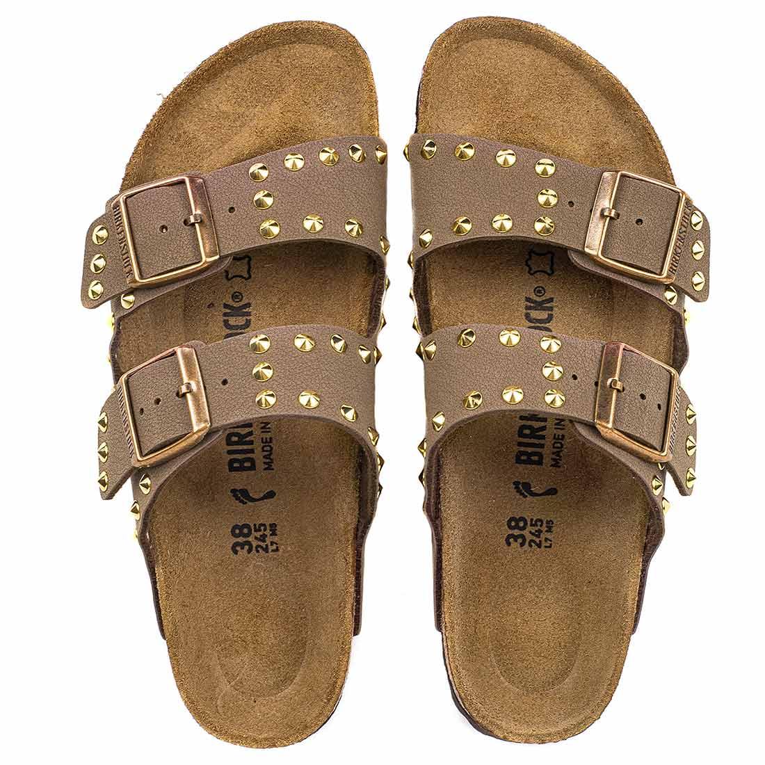 Personalizzazione Birkenstock Arizona con Borchie Oro - Marrone Mocca - Outlet - immagine 2