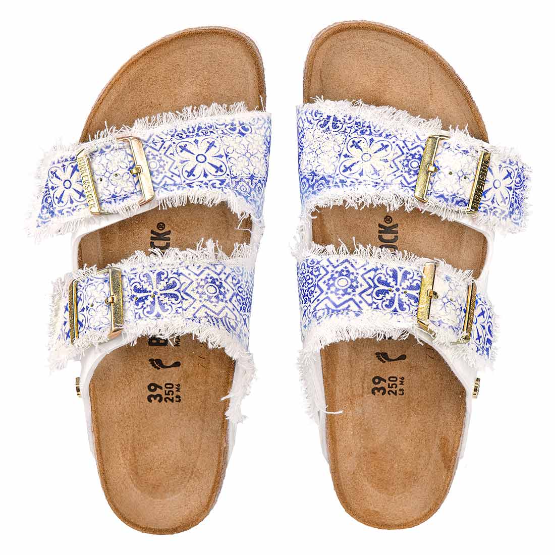 Personalizzazione Birkenstock Arizona Bianche Blu stile Capri - Outlet - immagine 2