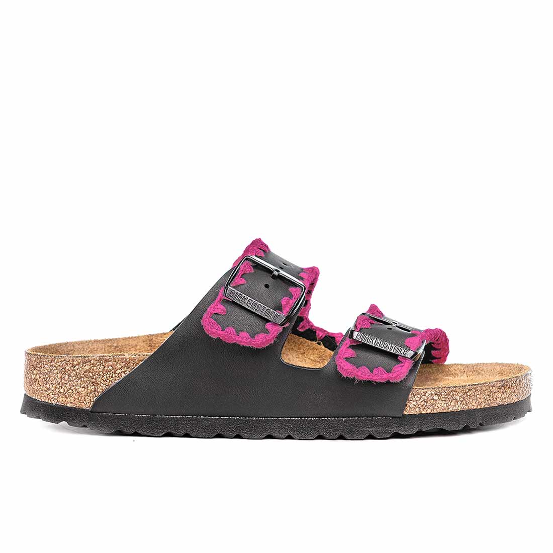 Personalizzazione Birkenstock Arizona con Ricamo Rosa - Nere - immagine 4