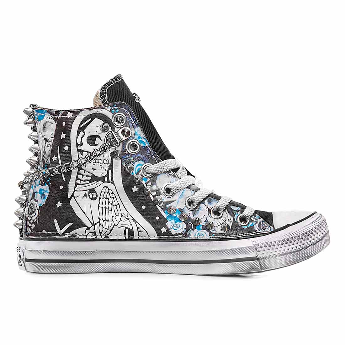 Converse All Star con Teschi e Rose azzurre - immagine 2