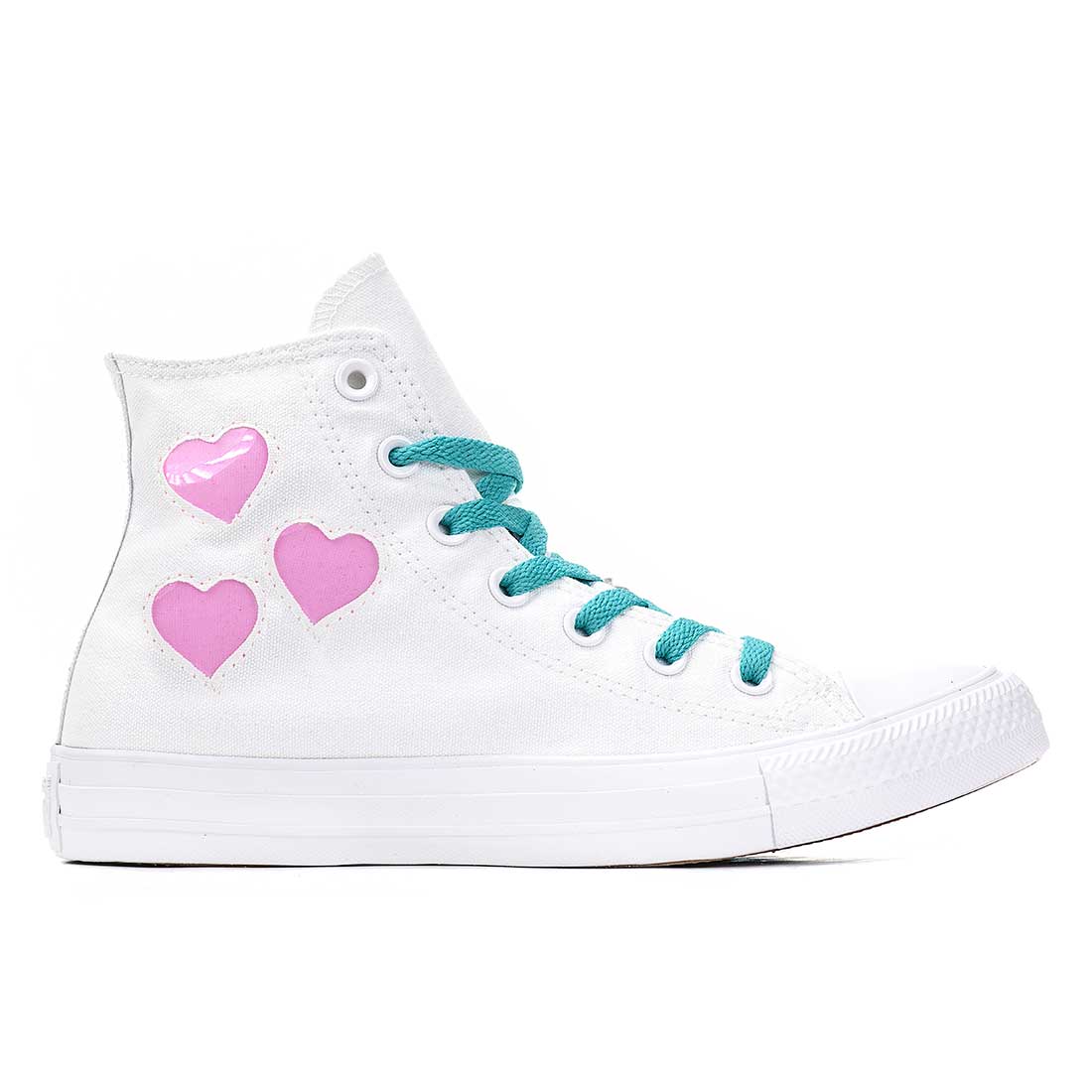 Converse All Star Alte Bianche con Cuori trasparenti - immagine 2