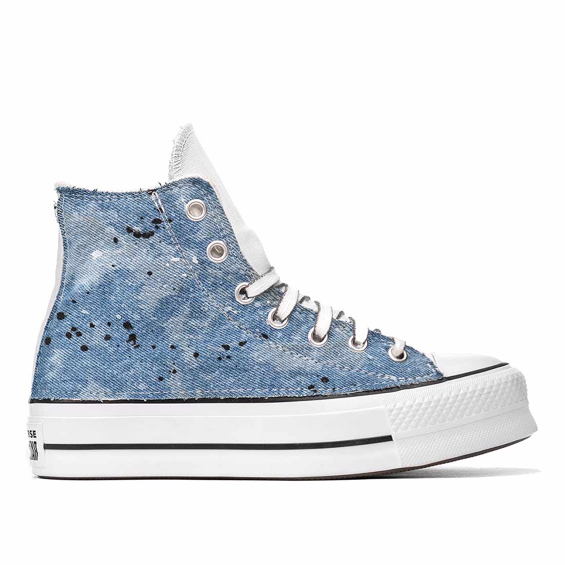 Converse All Star Platform Bianche in Jeans - Outlet - immagine 2