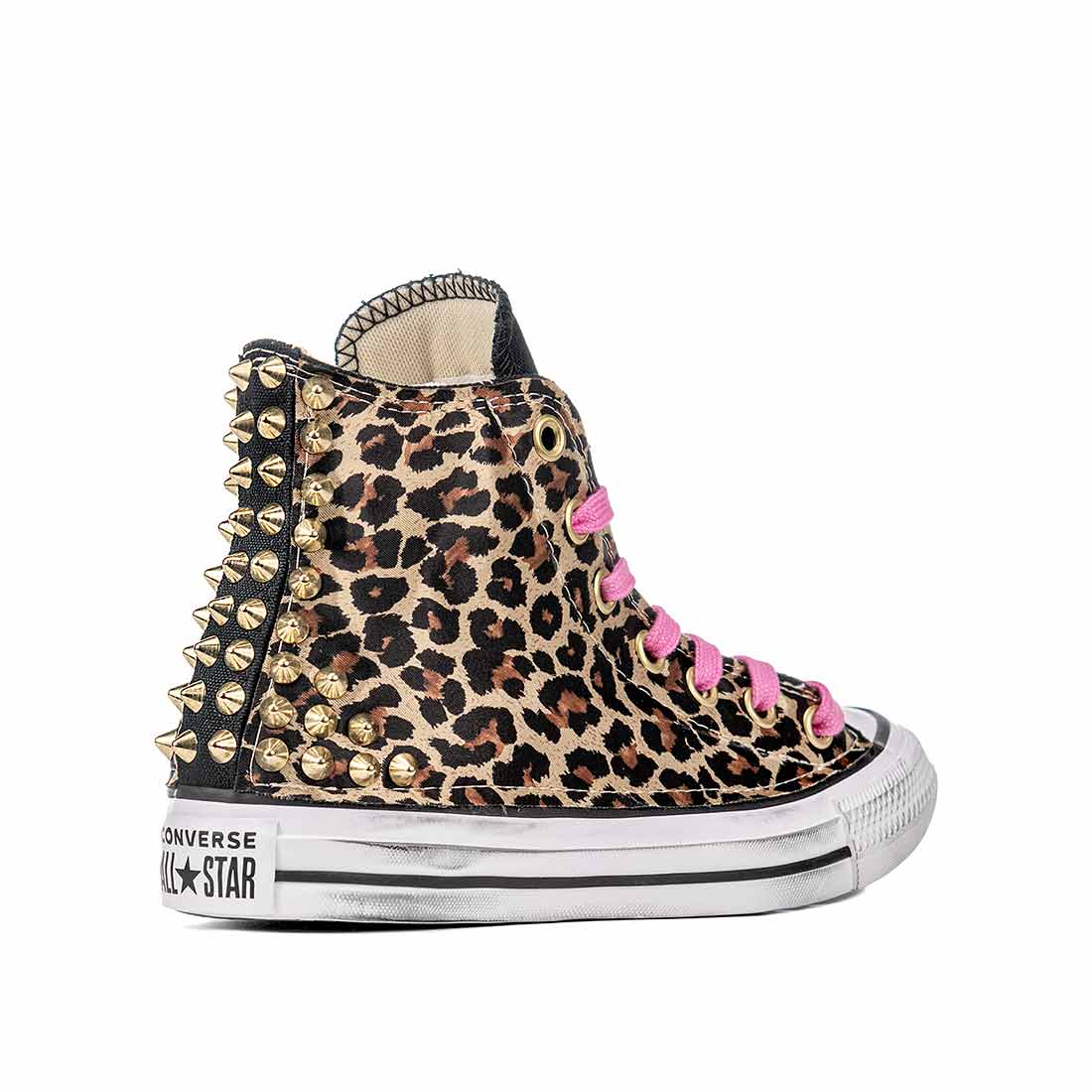 Converse All Star Alte Leopardate con Borchie Oro - Outlet - immagine 4