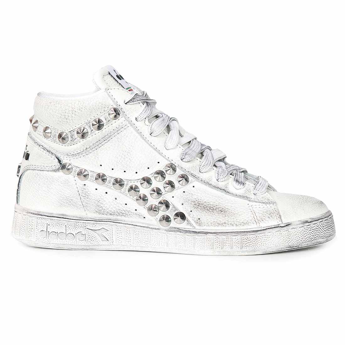 Diadora Game High con Borchie a Cono Argento - immagine 2