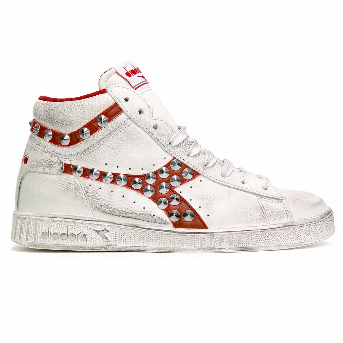 Diadora Game High con Borchie a Cono - Rosse - immagine 2
