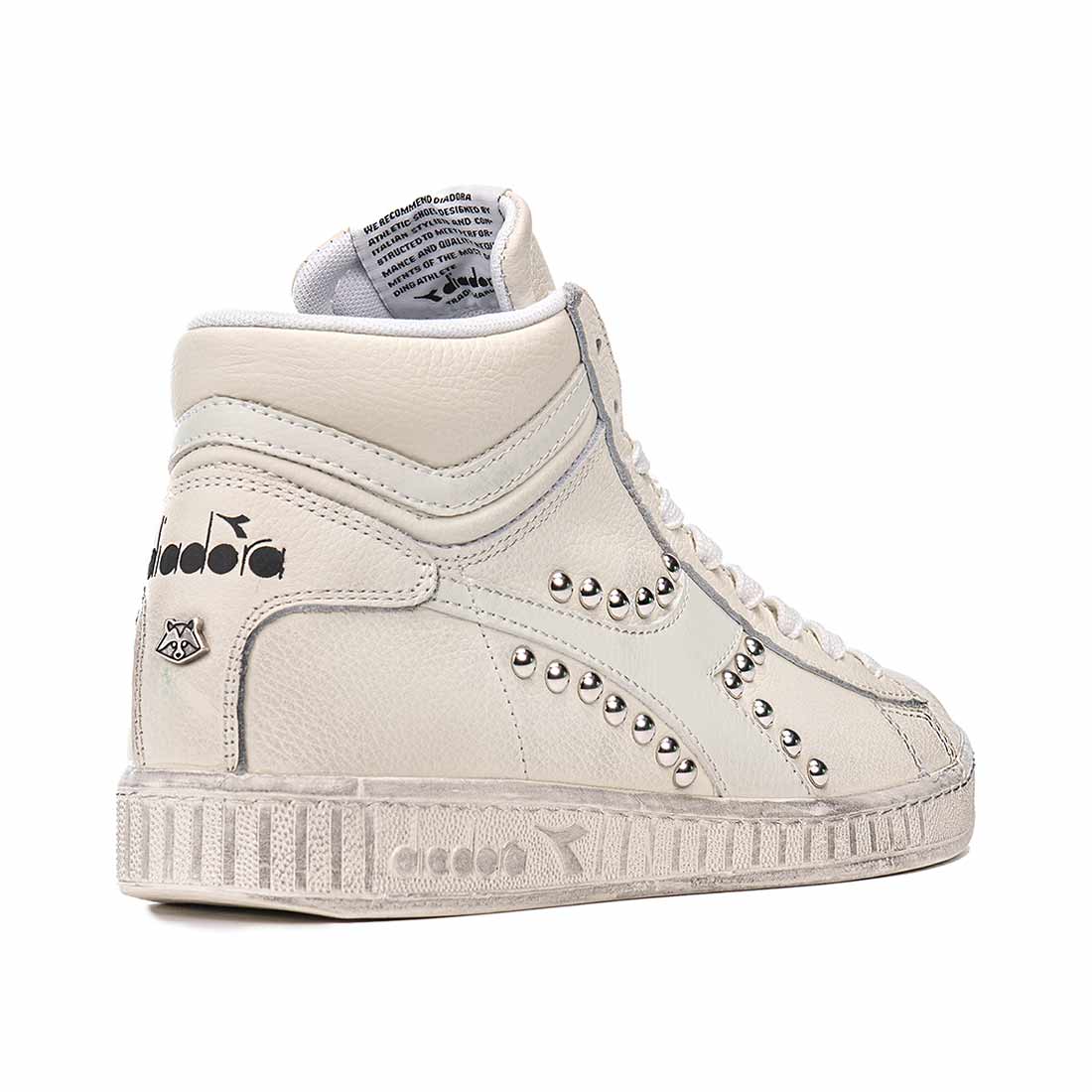 Diadora Game High bianche con Borchie Vintage - immagine 5