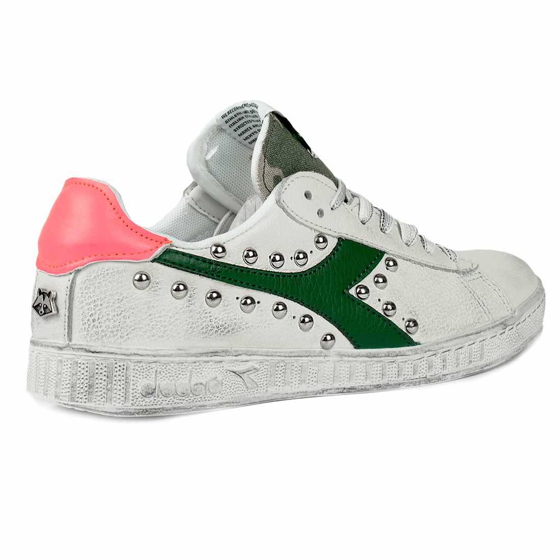 Diadora Game Low Camo e Rosa Fluo - Borchiate - immagine 6