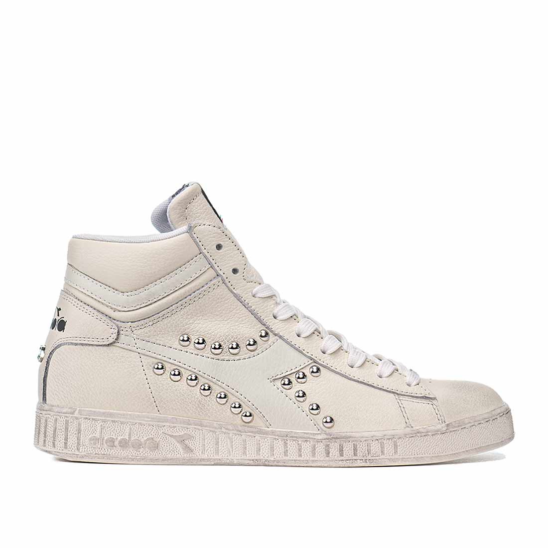 Diadora Game High bianche con Borchie Vintage - immagine 2