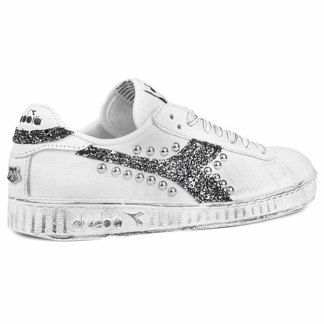 Diadora Game L Low con Borchie e Glitter Nero - immagine 5