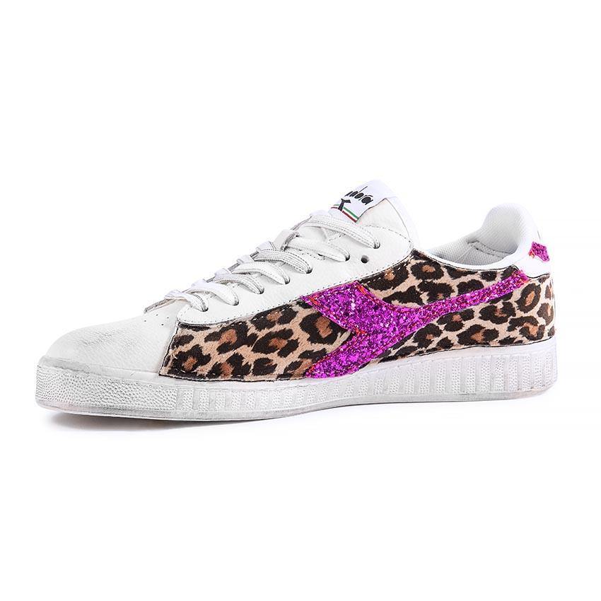 Diadora Game L Low - Leopardate (Animalier Maculato) e Glitter Fucsia - immagine 7