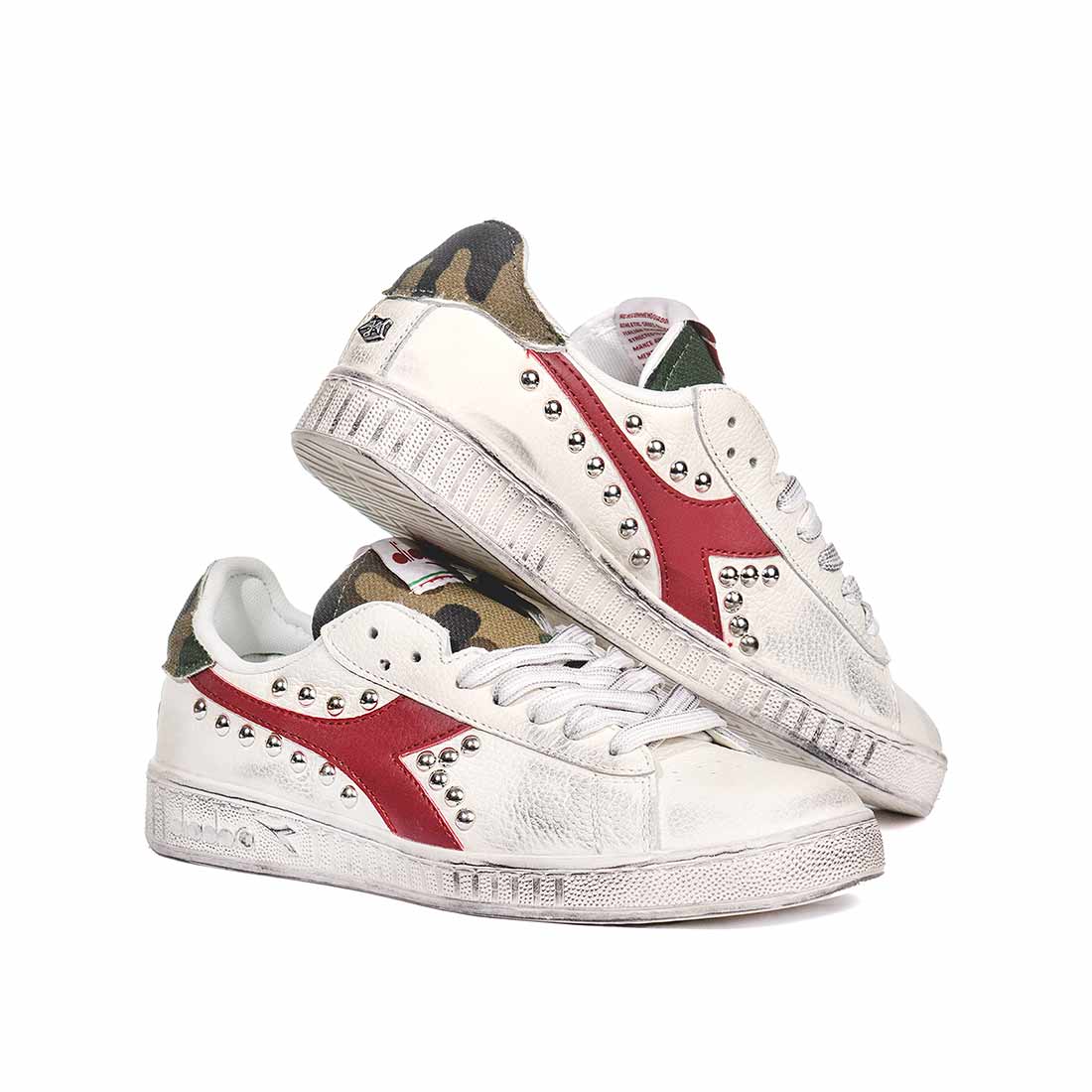 Diadora Game L Low Camouflage Militare con Borchie - immagine 3