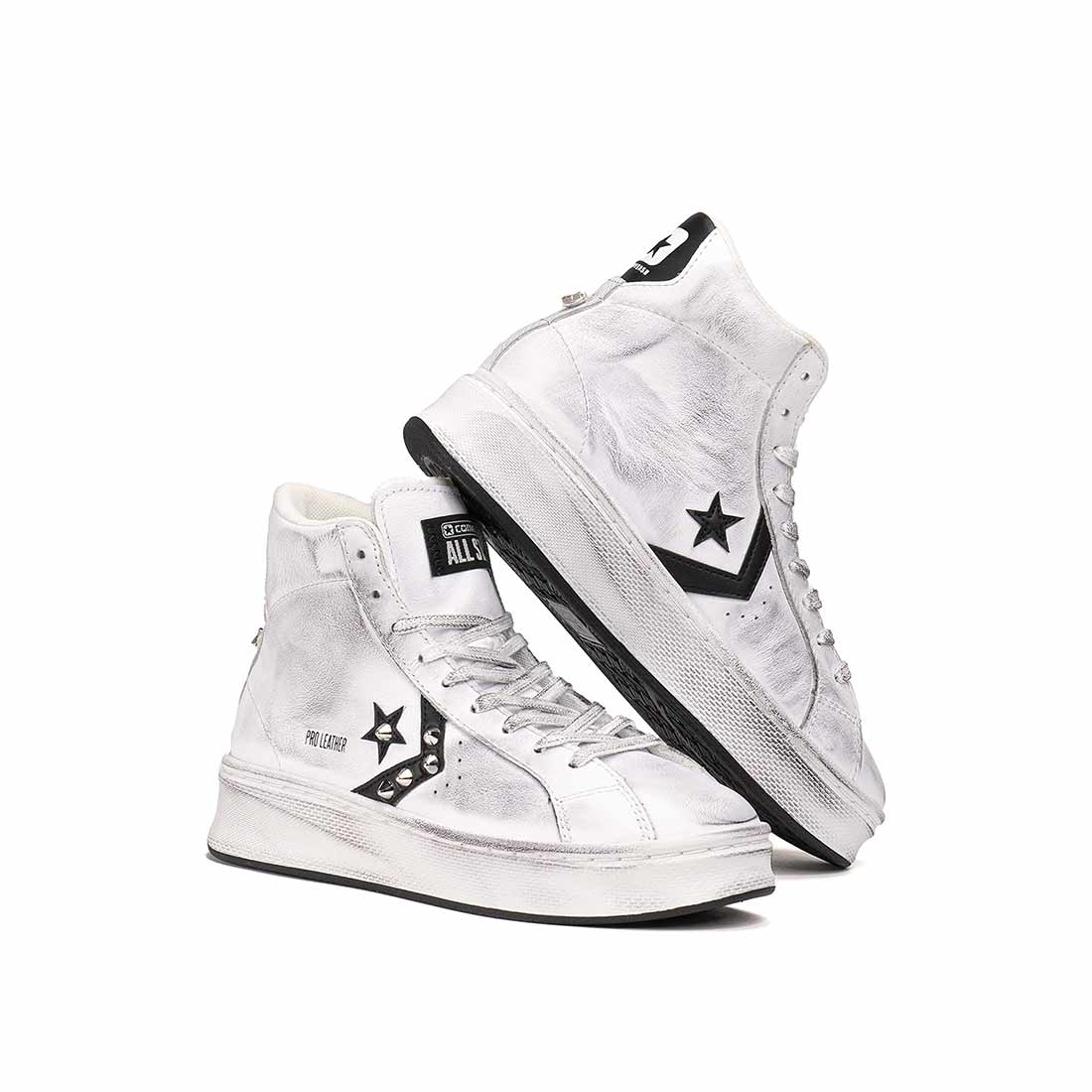 Converse All Star Pro leather - Effetto Vintage - Borchie - immagine 4