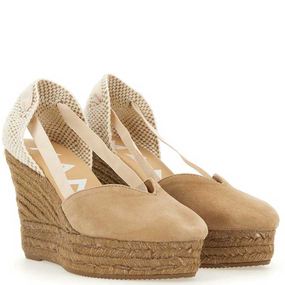 Manebì heart-shaped wedge espadrilles vintage taupe on tone - immagine 4