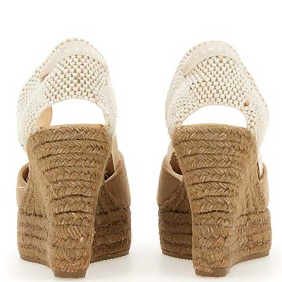 Manebì heart-shaped wedge espadrilles vintage taupe on tone - immagine 5