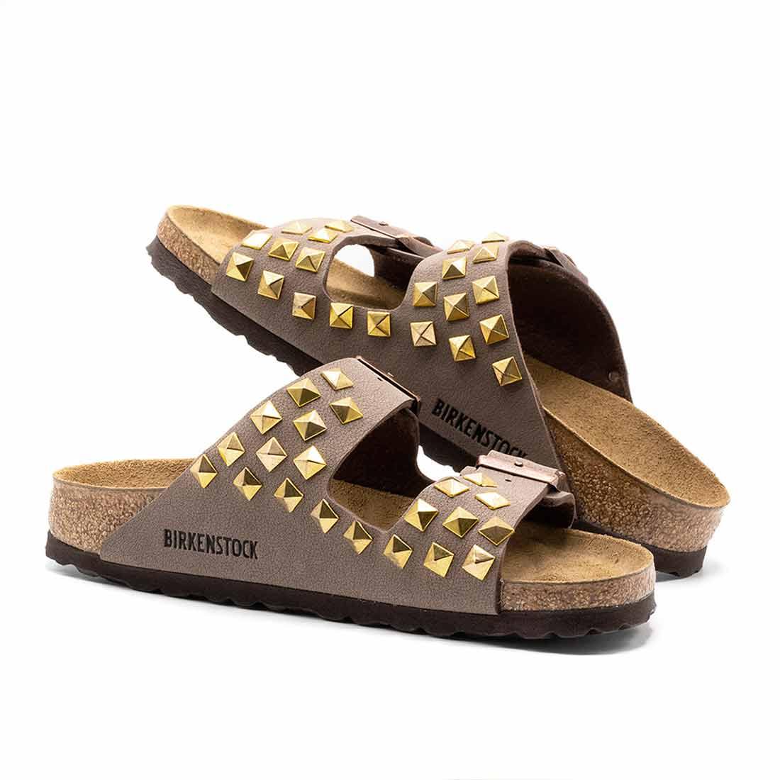 Personalizzazione Birkenstock Arizona con Borchie a Piramide Oro - Marrone Mocca - Outlet - immagine 4