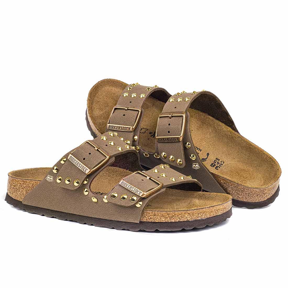 Personalizzazione Birkenstock Arizona con Borchie Oro - Marrone Mocca - Outlet - immagine 3