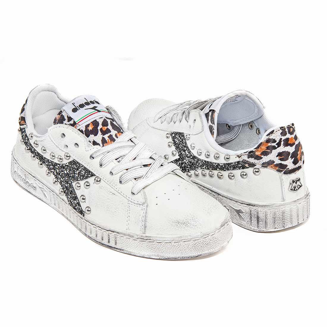 Diadora Game L Low con Borchie, Leopardate e Glitter Nero - immagine 6