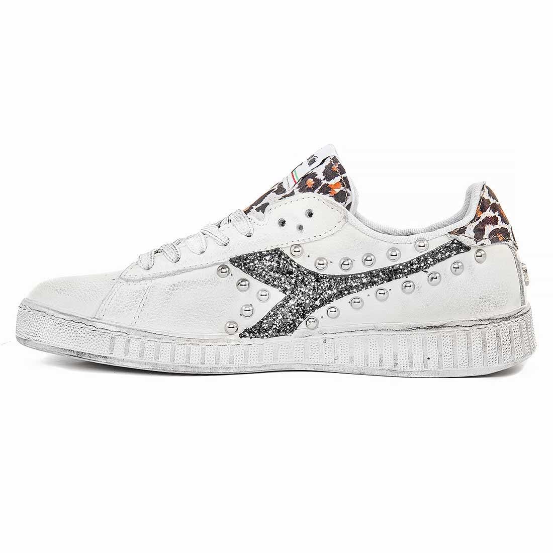 Diadora Game L Low con Borchie, Leopardate e Glitter Nero - immagine 4