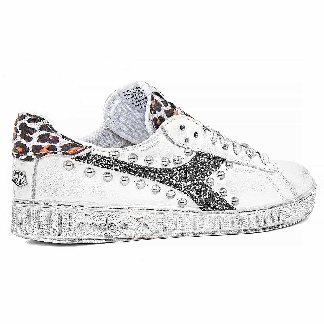 Diadora Game L Low con Borchie, Leopardate e Glitter Nero - immagine 5