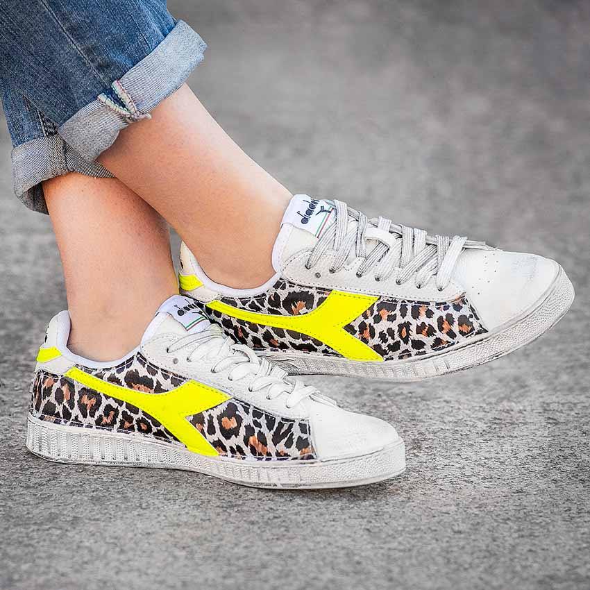 Diadora Game L Low Leopardate - Animalier Maculate - Giallo fluo - immagine 3