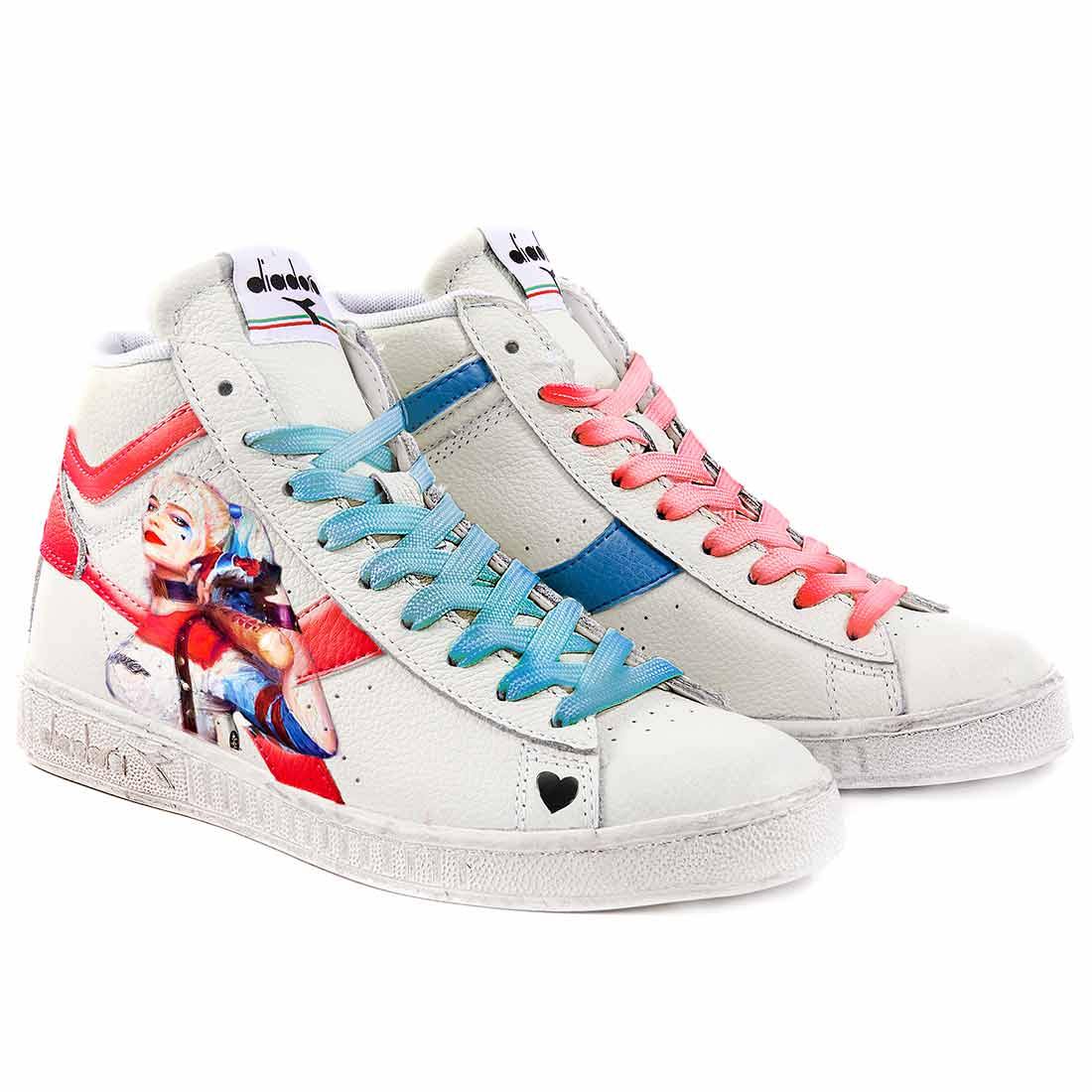 Diadora Game High - Harley Quinn - Disegnate a Mano - immagine 2