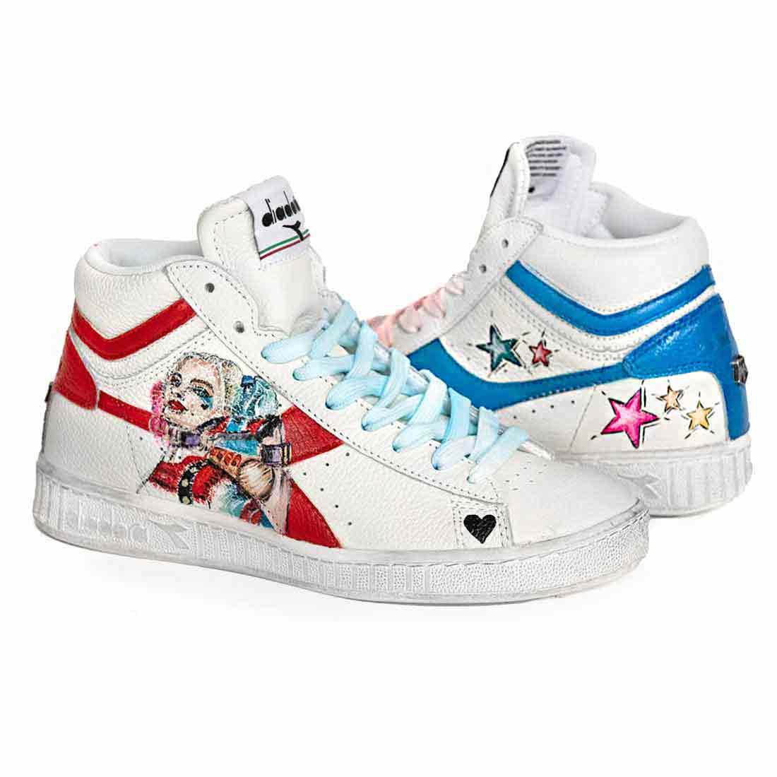 Diadora Game High - Harley Quinn - Disegnate a Mano - immagine 3