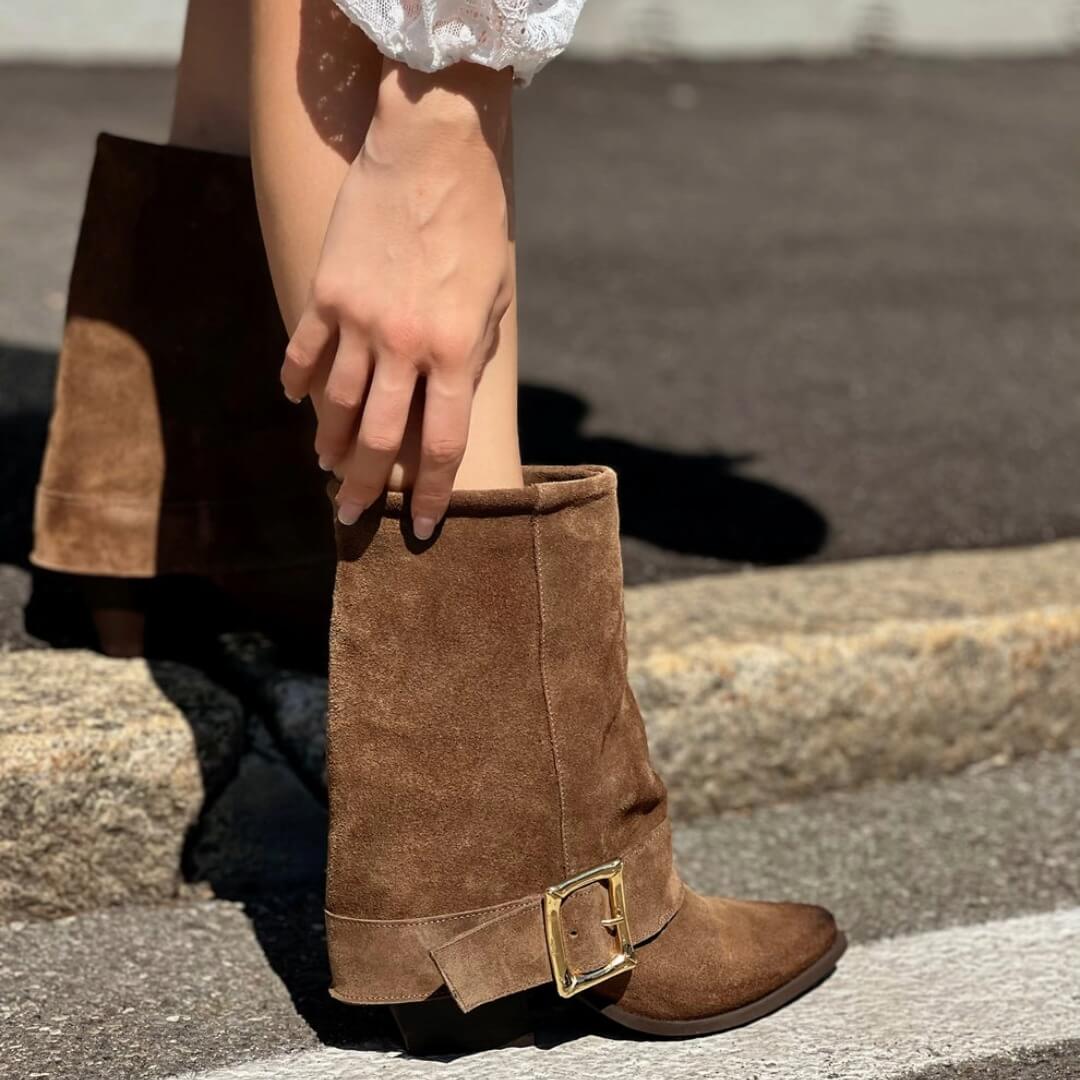 Texano Vanessa taupe con fibbia oro - immagine 3