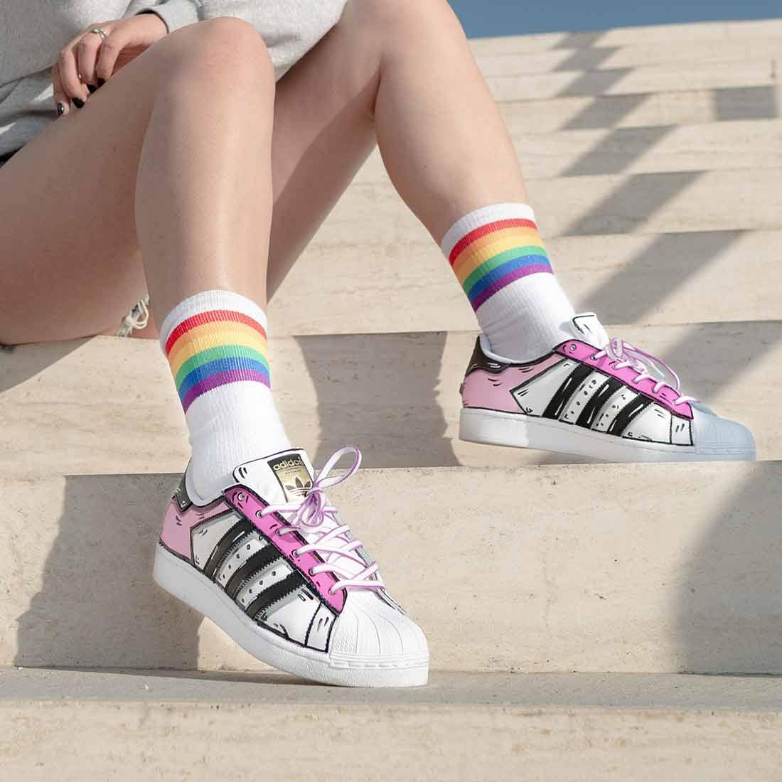 Adidas Superstar Cartoon - Disegnate 2D Rosa Pastello - immagine 3