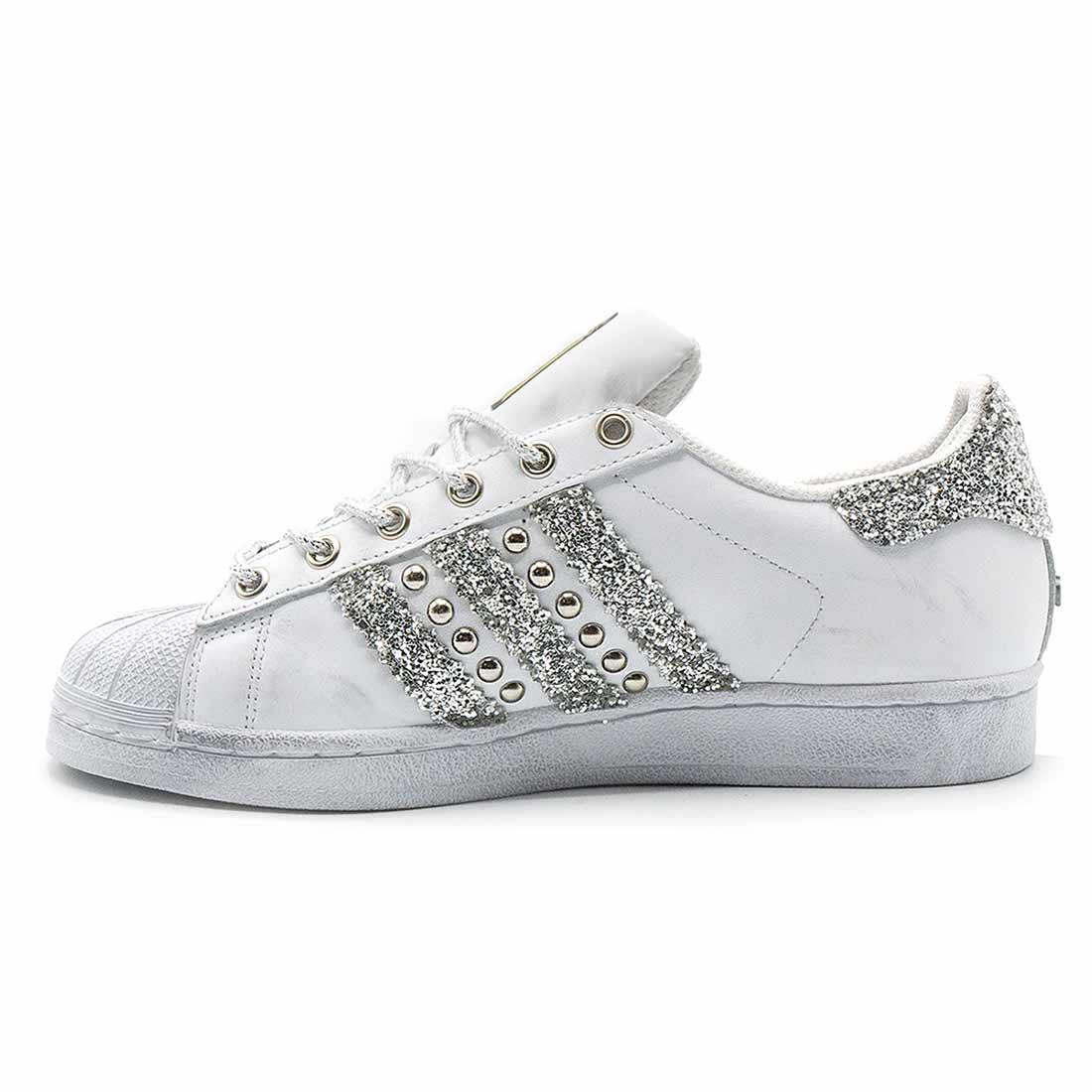 Adidas Superstar con Borchie e Glitter Argento - immagine 6