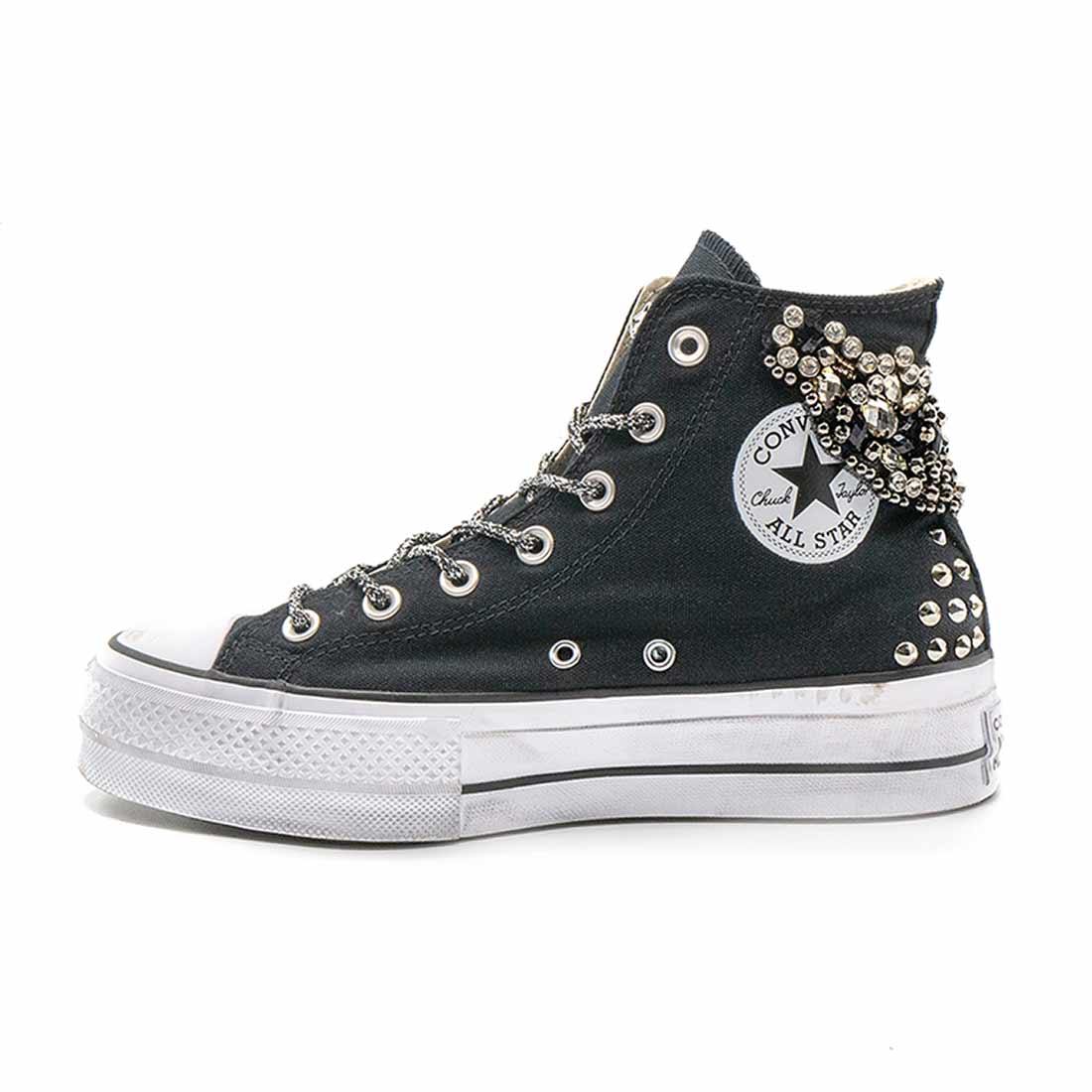 Converse All Star Alte Platform con Gioielli - Nere - immagine 4