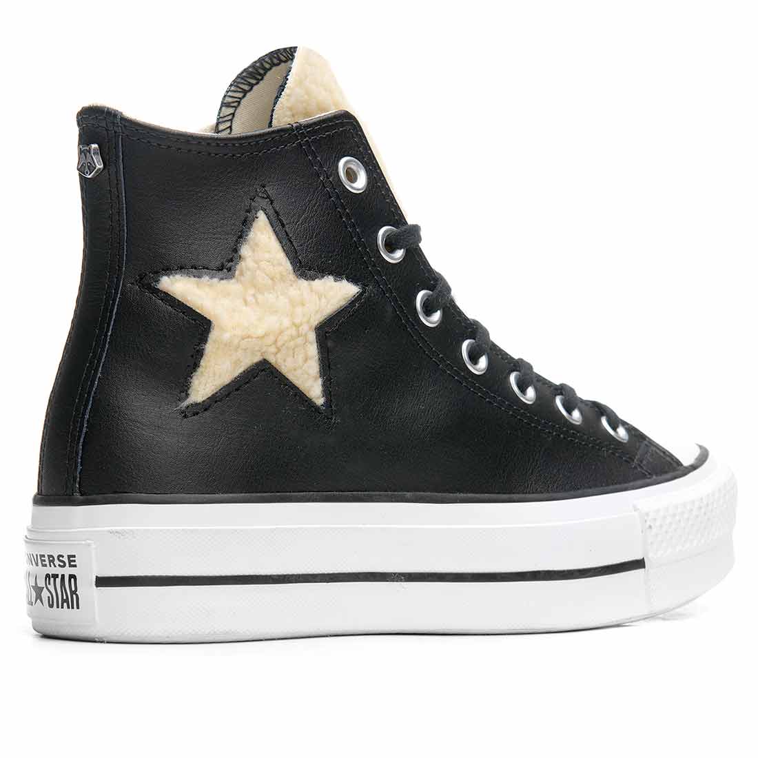 Converse All Star Platform in Pelle con Stella Teddy - immagine 7