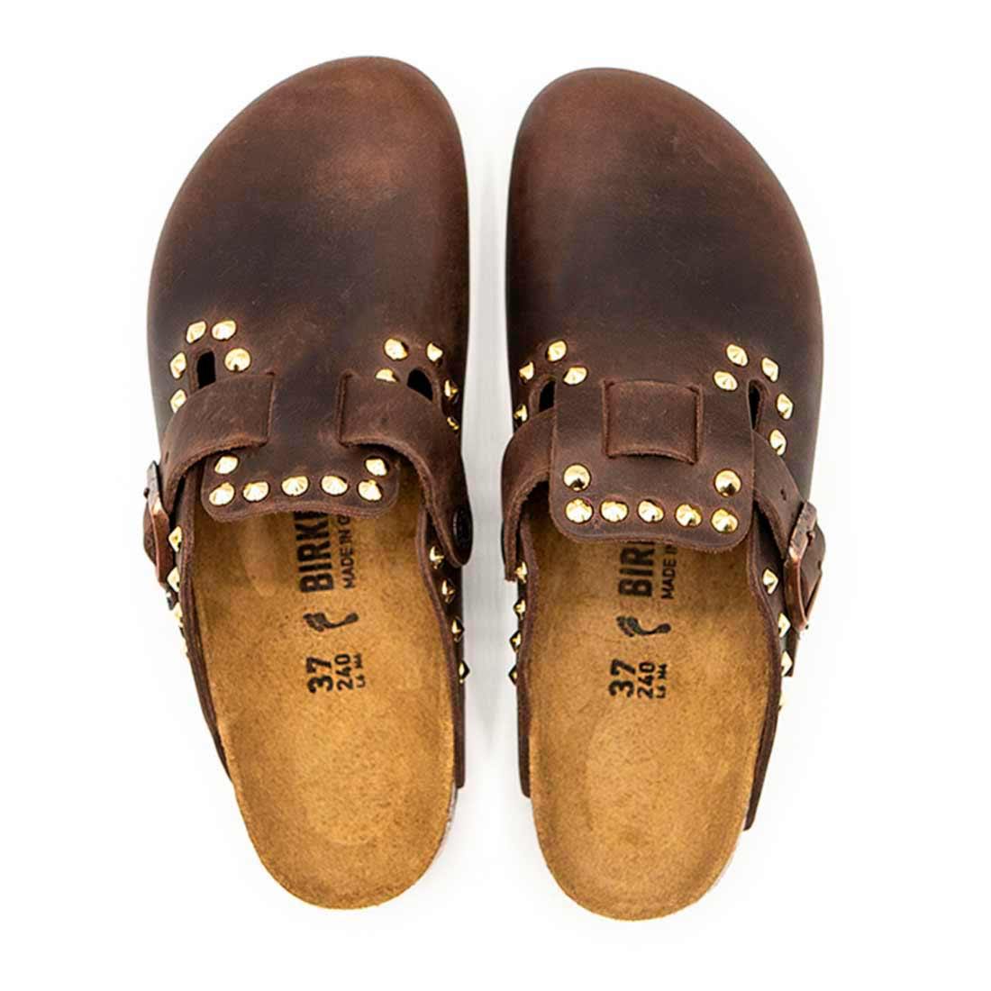 Personalizzazione Birkenstock Boston con Borchie Oro - Marroni - Outlet - immagine 2