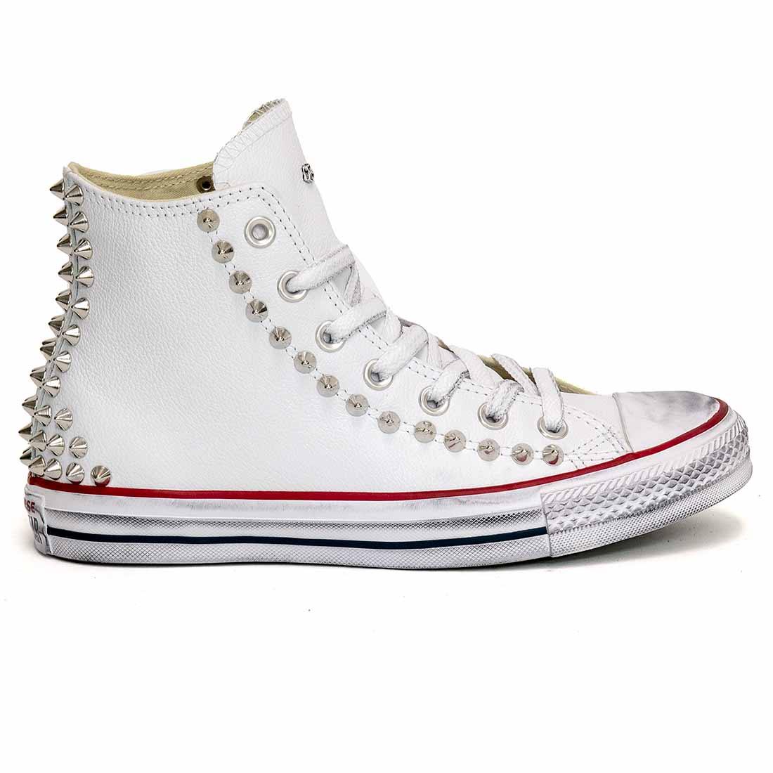 Converse All Star in Pelle con Borchie - Bianche - immagine 2