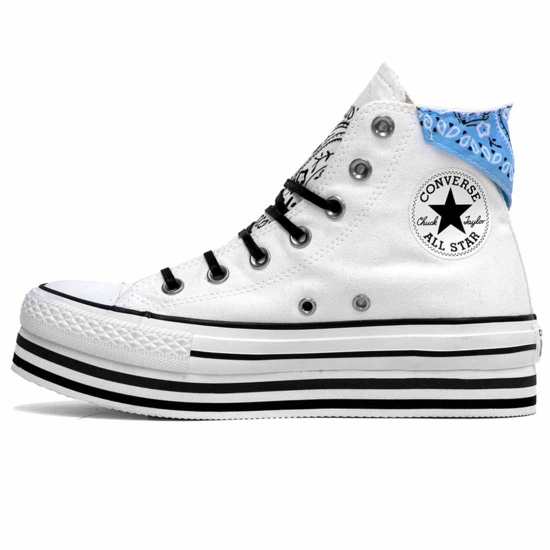 Converse All Star Alte Platform con Bandana Azzurro Pastello - immagine 4
