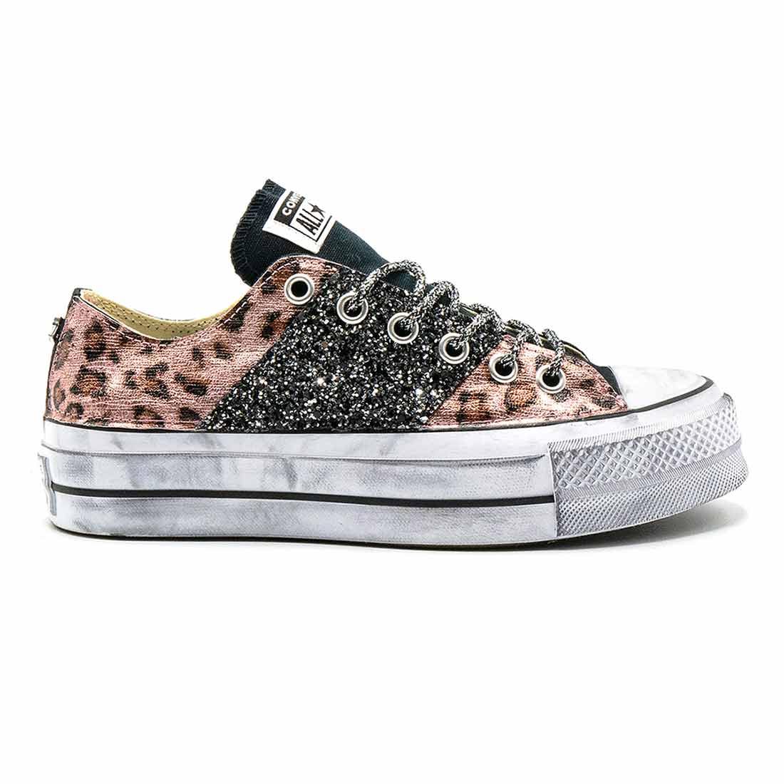Converse All Star Platform Basse Leopardate Rosa - immagine 2