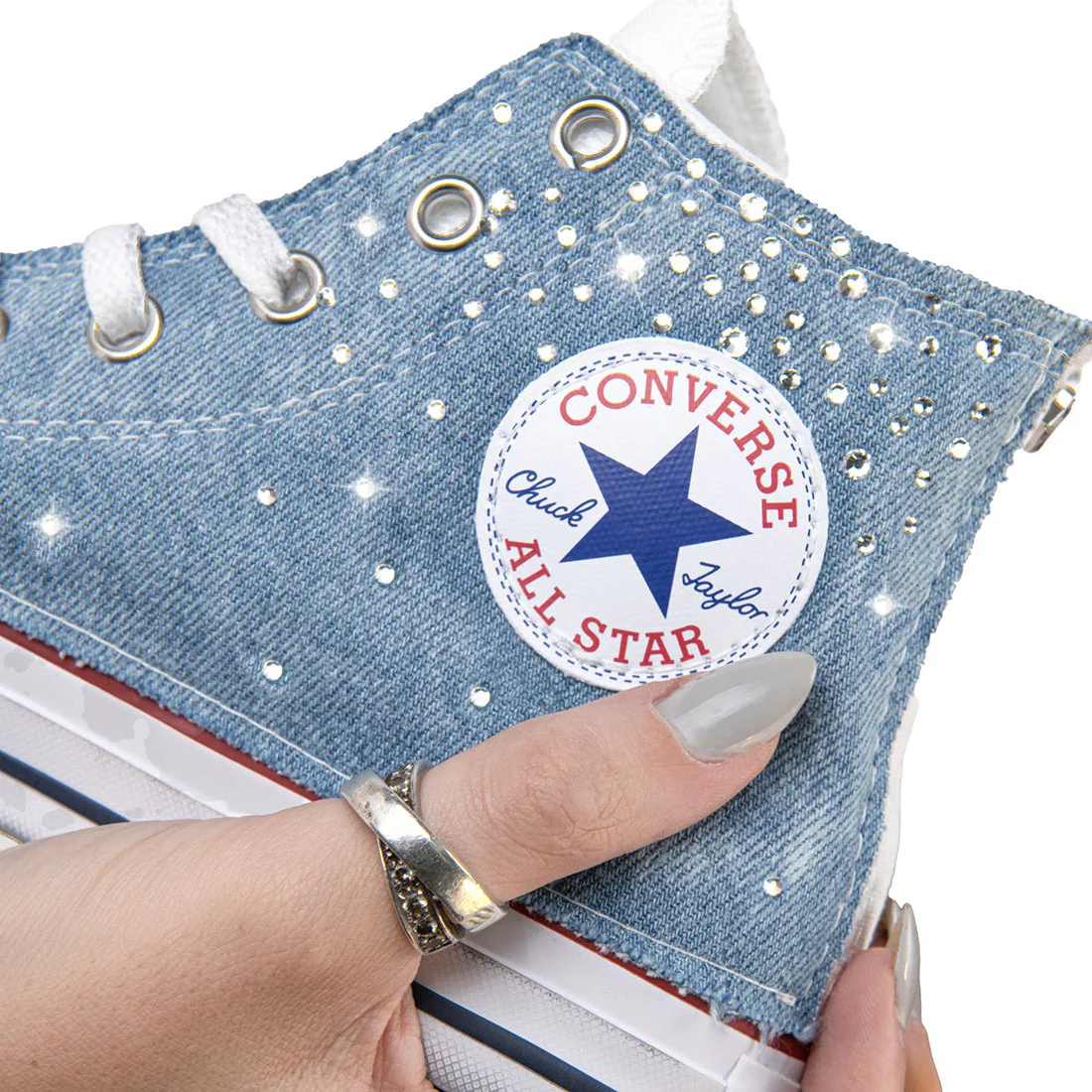 Converse All Star Alte Denim con Strass - Outlet - immagine 3