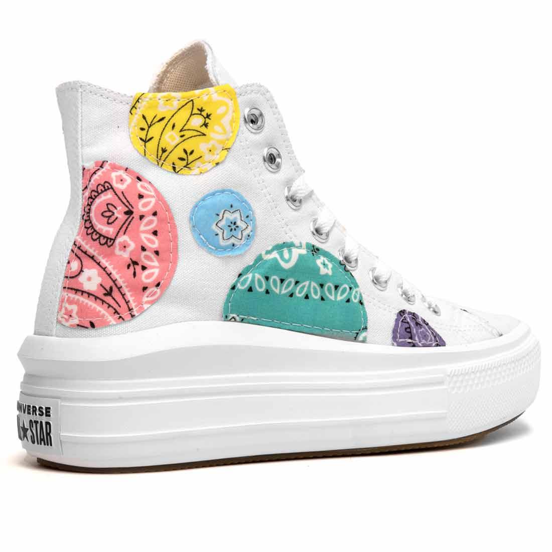 Converse All Star Alte Move Bianche Bandana a Pois - immagine 5