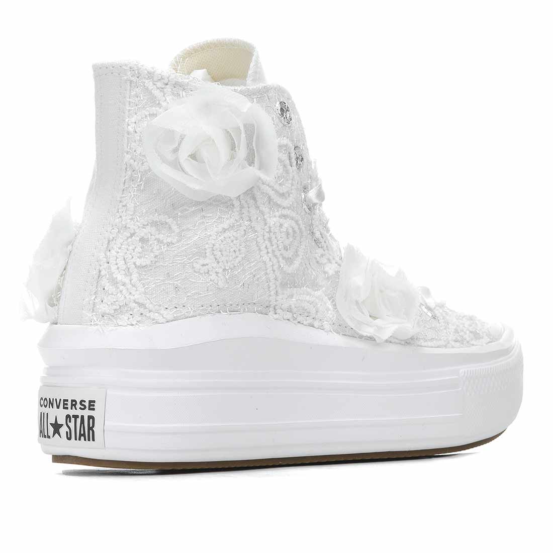 Converse All Star Alte Move Pizzo e Rose Bianche - immagine 5