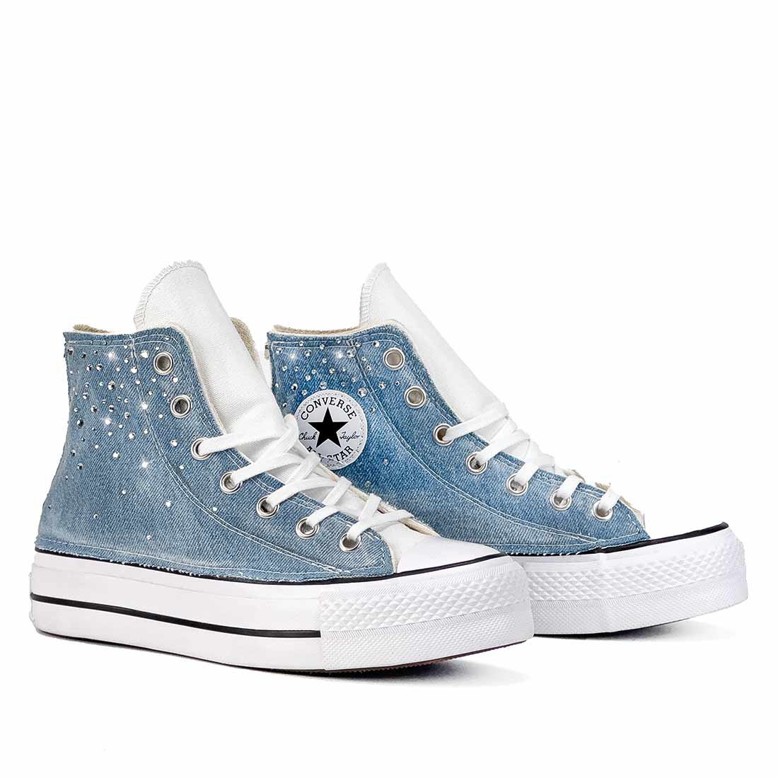 Converse All Star Platform Denim e Strass - immagine 5