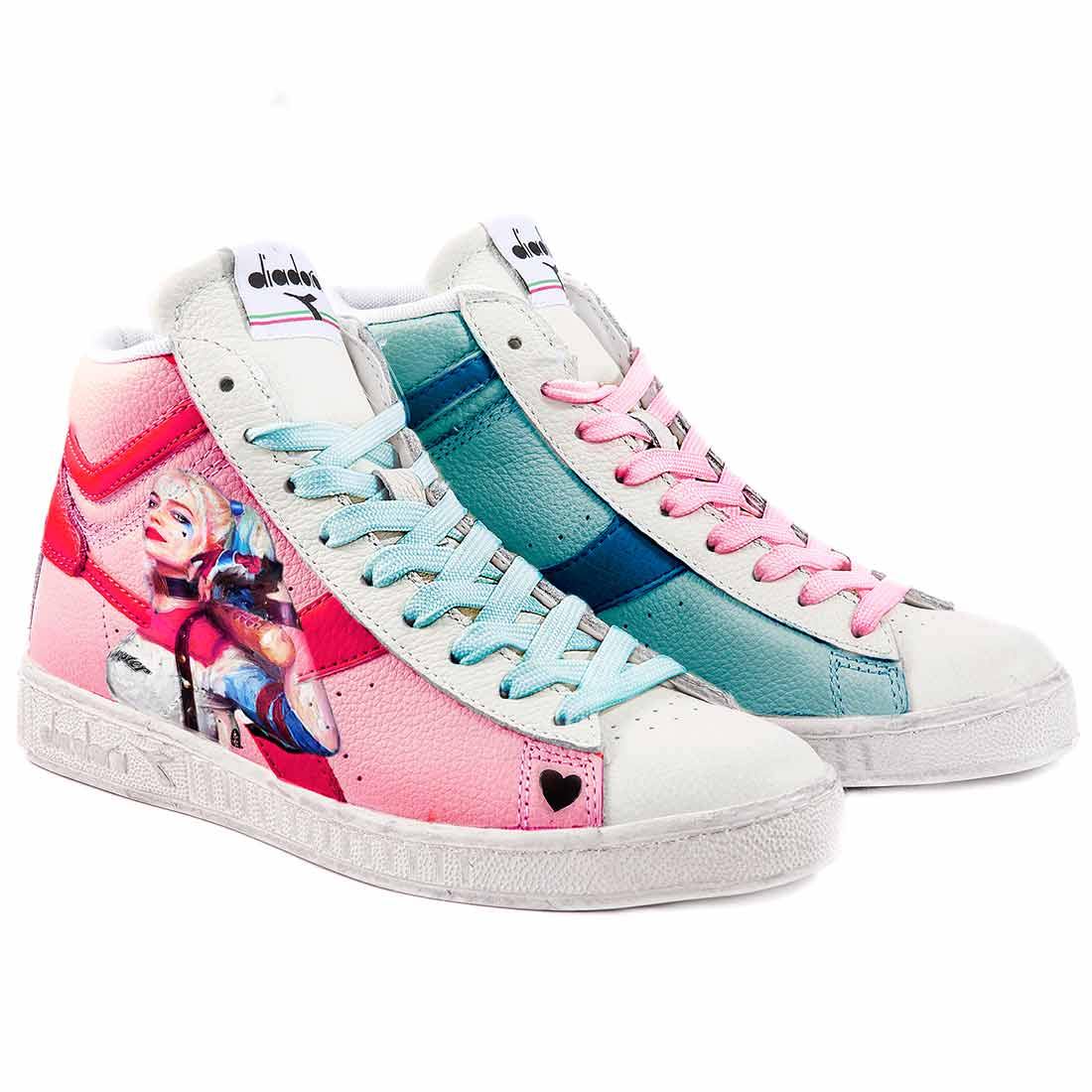 Diadora Game High - Harley Quinn - Disegnate a Mano - immagine 4