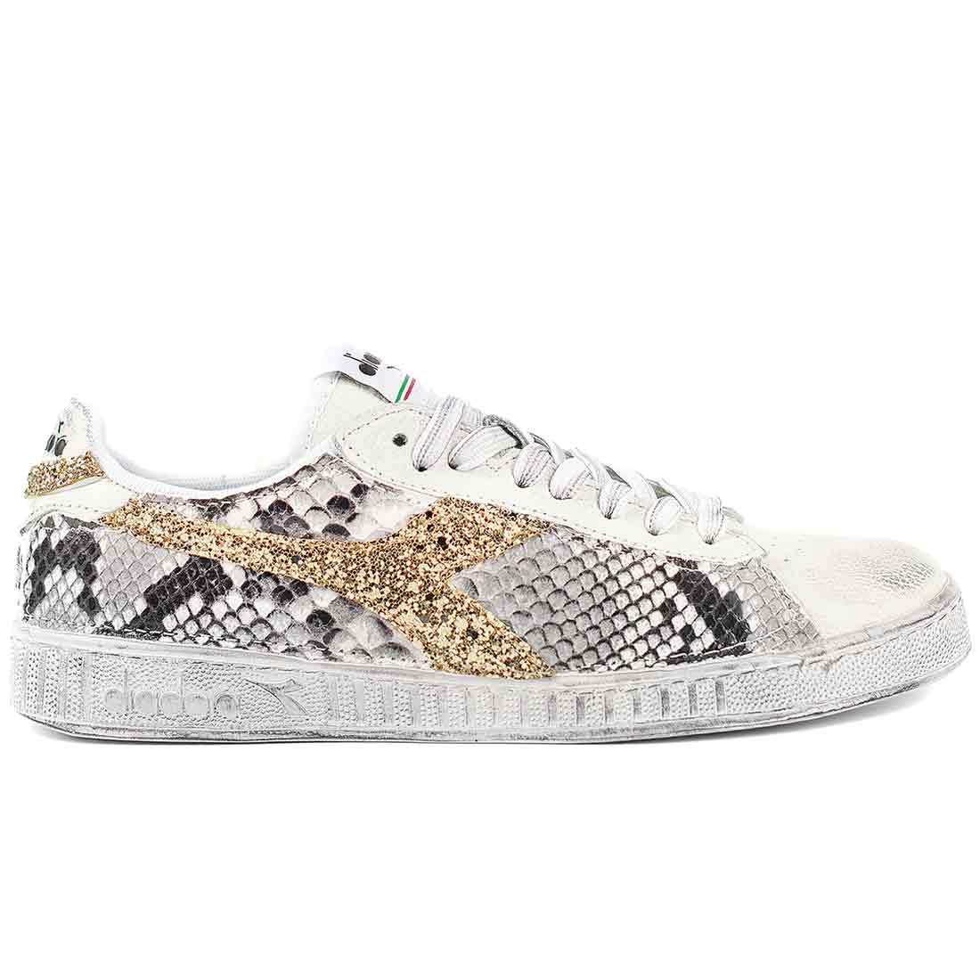 Diadora Game Low Pitonate e Glitter Oro - immagine 2