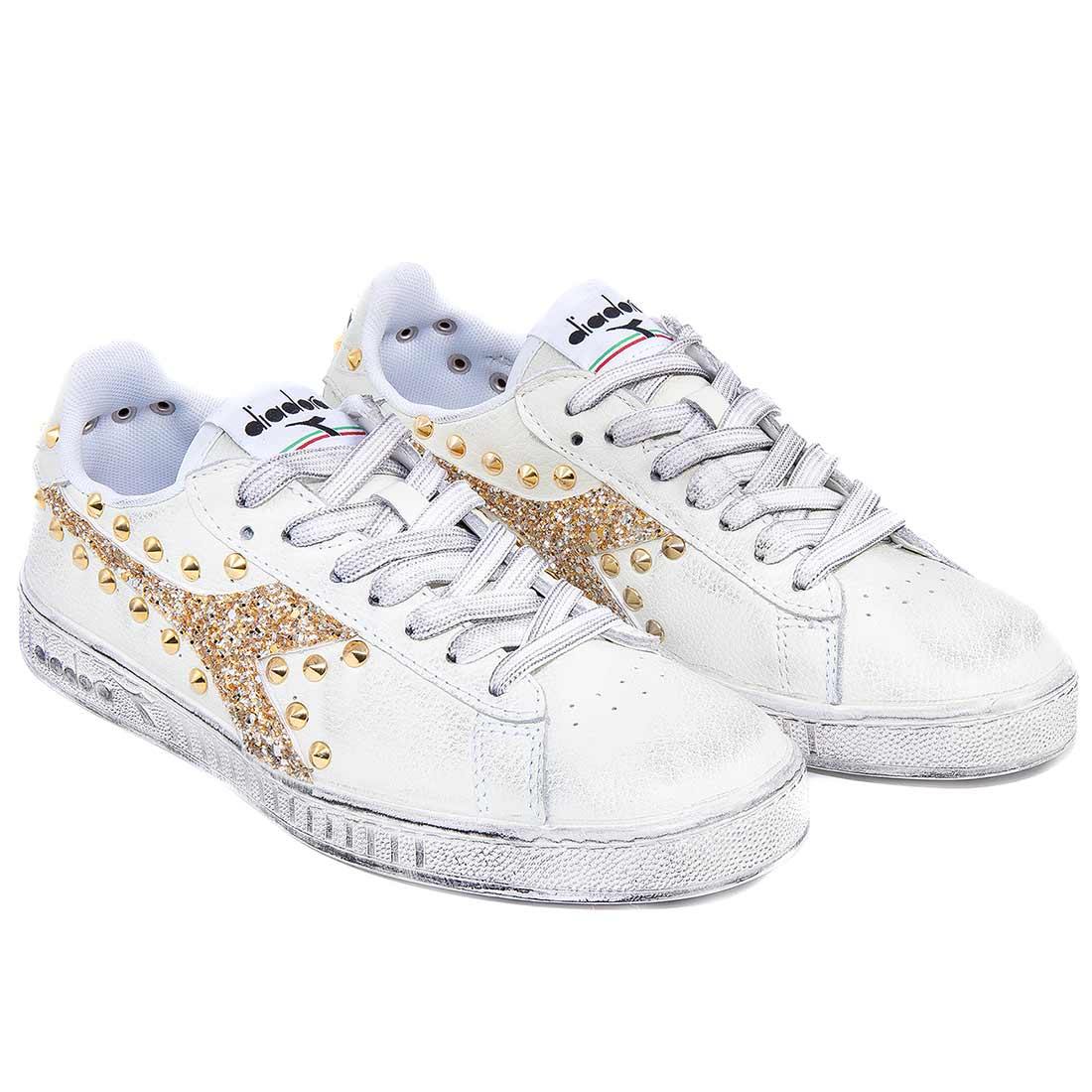 Diadora Game L Low Glitter e borchie Oro - immagine 6