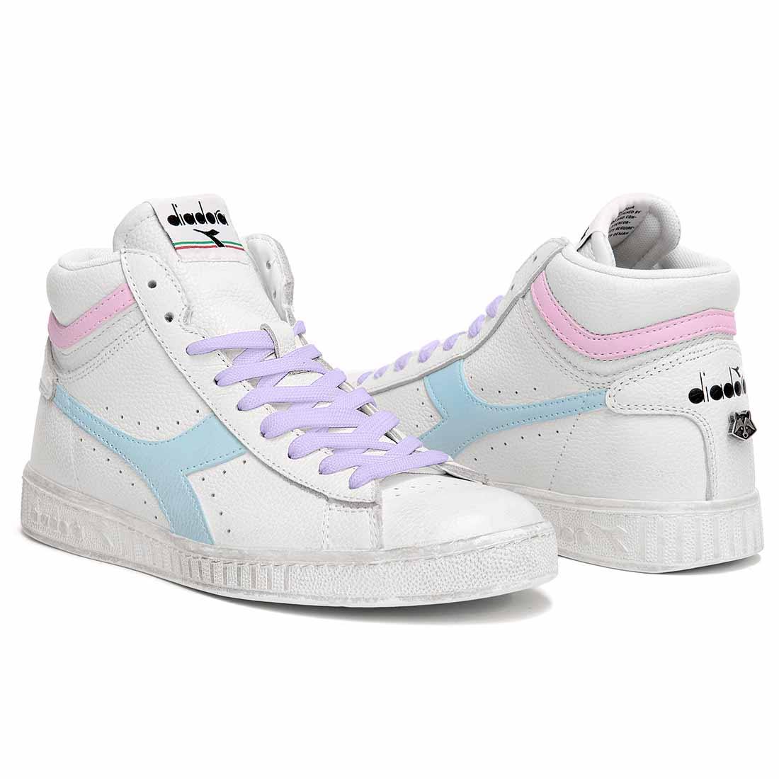 Diadora Game High Azzurre e Rosa Pastello - Outlet - immagine 4