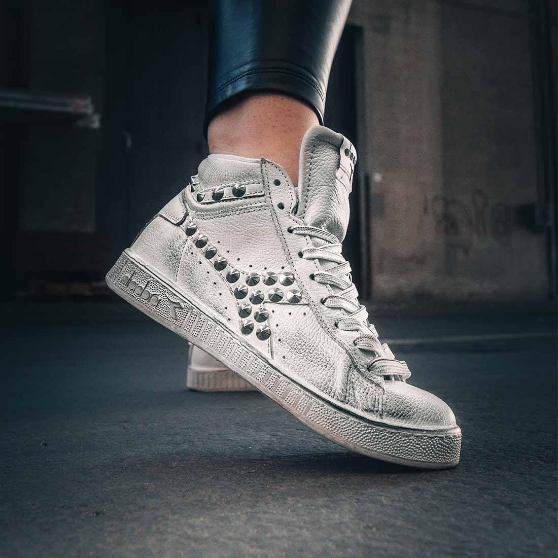 Diadora Game High con Borchie a Cono Argento - immagine 3